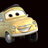 Animated buddy icon featuring a yellow cartoon car character with smiling expression, text label "Luigi", and Disney Pixar Cars logo on dark background.