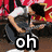 A four- of pixelated celebrity images with overlaid text reading 'oh kevin jonas my' in bold white letters on black backgrounds