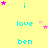 Yellow background with cyan text 'love' and 'ben', pink stars scattered, some stars change position across frames.