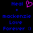 Blue text 'Neal', 'mackenzie', 'Love', 'Forever :)' on black background with a pink pixelated heart symbol above 'Neal'.