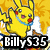 Pixelated image of Pikachu with basketball hoop and ball, featuring text overlays 'BillyS35', 'Loves', and 'Stuff!' on a
