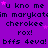 Purple background with repeated pixelated text and small pink stars, featuring phrases like 'u kno me', 'im marykatam', 'cherokee', 'rox!', and 'bffs 4eva!' in dark blue.