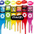 A grid of colorful pixelated icons with dripping paint effects, featuring a central black banner displaying 'mash' in white text.