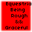 Red square icon with black pixelated text reading "Equestria Being Rough && Graceful" and a double ampersand symbol between the phrases.