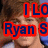 Pixelated image with red-outlined blue text reading 'ILG Ryan S' over a blurred background of brown and beige tones.