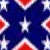 A static image of a Confederate battle flag with red, white, and blue colors featuring stars on the cross.