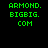 Green pixelated text 'ARMOND. BIGBIG. COM' displayed across four quadrants with black, olive green, yellow, and dark olive backgrounds.