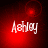 Red background with white text 'Ashley' and shifting light effects