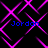 Pixelated blue text "Jordan" appears four times over a black background with intersecting pink diamond-shaped lines.