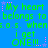 Blue background with green text repeating 'My heart belongs to s.o.s. when i get ONE!!!' and pink stars, animated by alternating star colors.