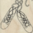 Two grayscale sketches of footwear on a light background, with a green octagonal text overlay reading 'irish dance is my life' in orange letters.