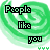 Green swirling background with black pixelated text reading 'People like you Are the reason People like us have middle fingers' and small green 'Y Y Y' symbols.