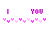pink and purple pixelated icons featuring text phrases like "I WANT YOU," "I NEED YOU," and "IF ONLY YOU KNEW" with heart motifs