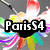 A colorful animated flower icon with text overlays reading 'ParisS4', 'Loves', and 'Flowers' across different frames.