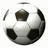 Pixelated soccer ball on white background with blue star-patterned text reading "Soccer is Life" and "Get used to it."