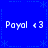Blue background with four identical pixelated text elements arranged in a , each displaying 'Poyol <3' in white