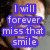A four- displays a person's face with overlaid text in blue boxes; the top-left reads "I will forever miss that smile," top-right shows "Heath Andrew Ledger <3<3<3," and bottom-left states "1979-2008." The are static