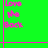 Green background with pink text 'Love Me Back' and small pink flower-like shapes at the bottom, animated in a pattern