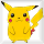 Pixelated yellow Pokémon character with black-tipped ears, red cheek circles, and a raised tail stands beside pink text reading "Poke Pal" on white background.