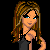 Pixel art contact sheet showing multiple poses of a cartoon woman in black lingerie with pink text overlays on black background.
