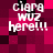 Pixelated text 'ciara wuz here!!!' on a magenta and black checkered background with visible pixelation and color shifts.