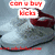 Two side-by-side shoe images with overlaid text bubbles; left shoe is light gray with red accents, right shoe is black with red accents.