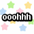 A static image with colorful stars and text reading "ooohhh stars!" on a white background, partially obscured by a gray rectangle.