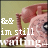 Pixelated image of a person with light skin and dark hair, wearing a red garment against a muted green background with white text reading 'im still' partially visible.