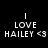 Four display 'I LOVE HAILEY <3' text with varying background colors and pixelation levels