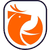 Pixelated orange icon of a stylized animal head with a curved tail, enclosed in a rounded square border on a white background.