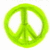 Three identical green peace symbols arranged in a on white background with one gray square