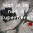 Pixelated image with text overlays on a gray background featuring black shapes and red splatters.