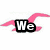 A four- with text and images: pink bird silhouette, red heart, bird photo, and text reading "We Love Pelicans and other waterbirds"