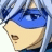 Pixelated anime-style character face with blue hair and eye covering on left, black background with white text 'Anime IM' and 'cOm' on right.