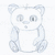 Pixelated panda icon with light gray body on white background, paired with blue displaying text