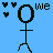 Blue background with repeating black stick figures, white hearts, and text fragments including "we can't all have the perfect body" in varying fonts.
