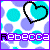 Animated contact sheet of a 7-frame AIM buddy icon featuring a heart symbol and text on a polka-dot background, with frame-to-frame changes in the heart's position and text visibility.