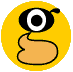 Six circular yellow icons with a cartoon character's face showing eye expressions changing between open and closed states.