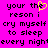 Pixelated text on bright pink background with yellow heart symbol replacing 'e' in 'the', repeated across two
