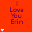 Red background with purple text reading "I Love You Erin" and white star symbols in varying quantities across three