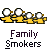 Pixelated yellow figures with white spherical heads emit smoke from their mouths in a repeating animation sequence.