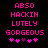 Pixelated pink text on black background with two of four hearts below, showing slight animation in heart positions