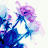 six pixelated floral images with purple and blue flowers, each featuring vertical text reading 'LOVE' or 'LOVELY' in purple letters next to a small heart symbol