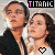 nine pixelated images showing two figures from Titanic with changing heart symbols and text colors