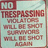 Static pixelated image with red text on light blue background reading "THE SPAMMING FELLOWS WILL BE SHOT. SUPPOSEDLY. WILL BE SHOT AGAIN" with "NO" in top-left corner.