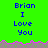 Green background with blue text reading 'Bryan I Love You' repeated three times in a , separated by pink and gray horizontal lines