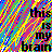 Static pixelated icon with vibrant multicolor background and black text reading "this is my brain" in a blocky font.