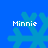 Four identical pixelated snowflakes on blue background with white text 'Minnie' above each, arranged in two of two