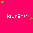 A bright pink background with repeated white text 'lauriin:' and scattered green stars, some of which animate to change position across frames.