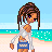 Pixel art character with brown hair in a bun, wearing white top and blue shorts on beach background; text "tempted to" and "TOUCH" appears below.